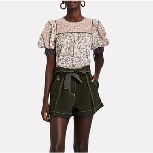 ULLA JOHNSON Stella Floral Puff Sleeve Top